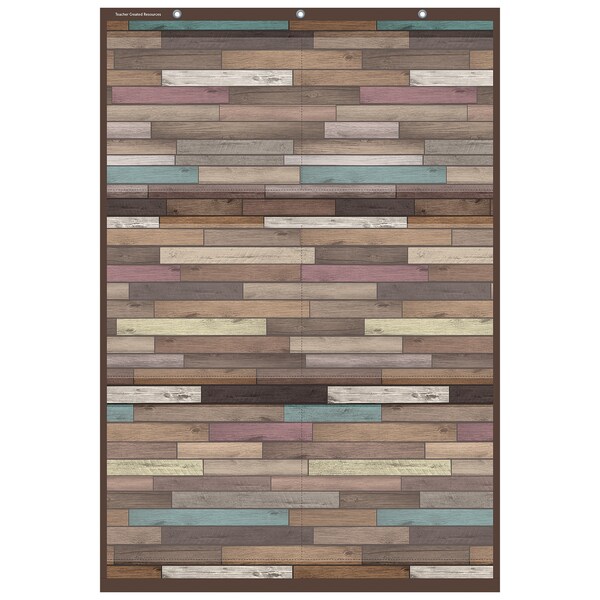 Teacher Created Resources Reclaimed Wood 6 Pocket Chart, Multi, 26 in W, 38 in H 20326 - main
